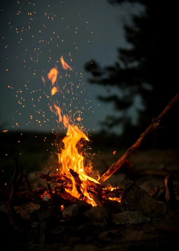 Evening campfire at Warrior Ridge