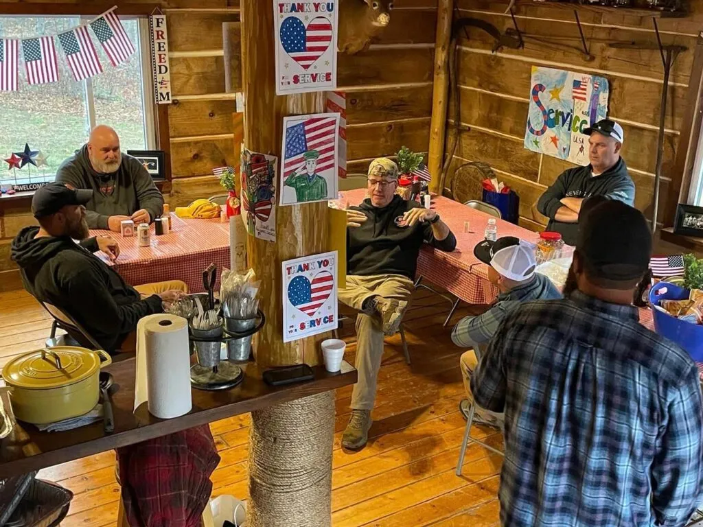 Team Orthos veterans connecting at a Warrior Ridge retreat in Kentucky