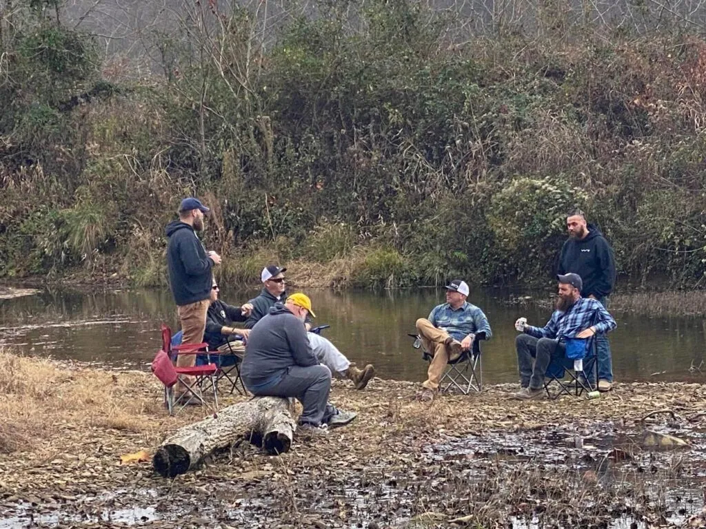 Veterans enjoying the outdoors at the Team Orthos Warrior Ridge retreat